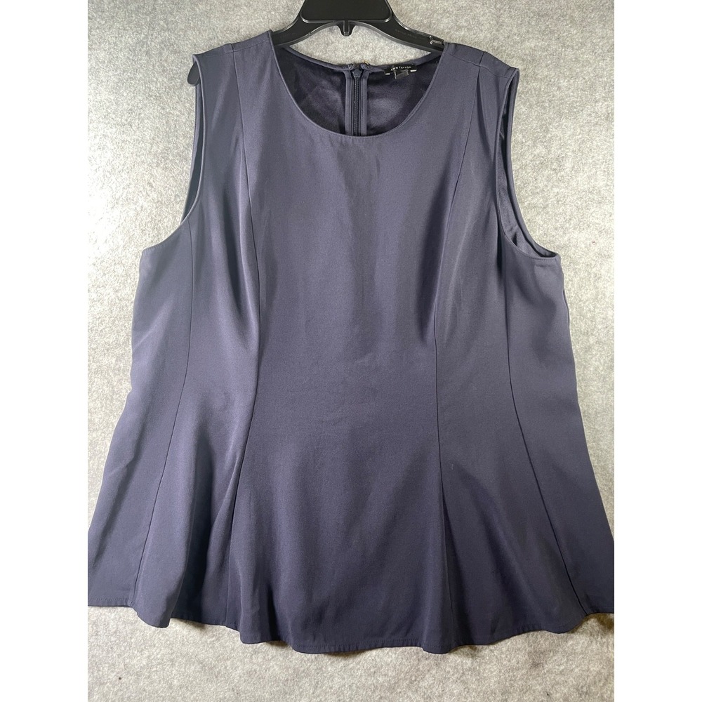Ann Taylor blouse top shirt rank sleeveless suit shell zipper flare bottom